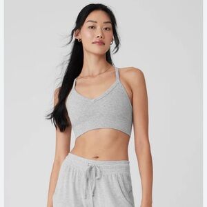 Cotton Ribbed Crossover Bra